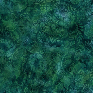 Green Floral Fabric, Item No. 25054