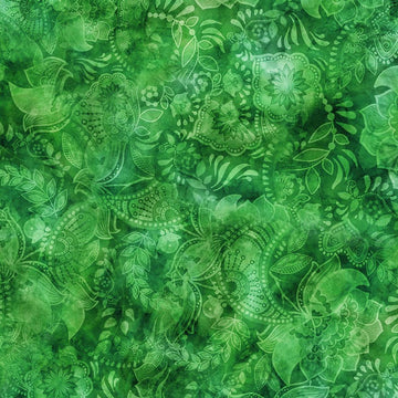 Green Floral Fabric, Item No. 25056