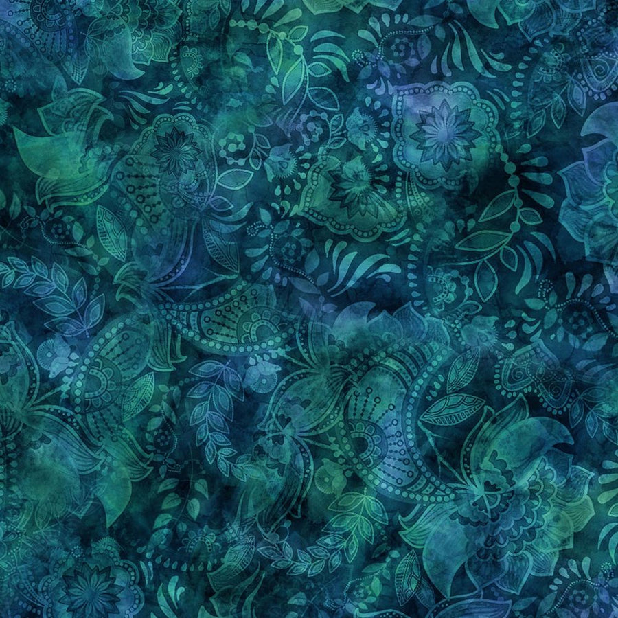 Blue Floral Fabric, Item No. 25059